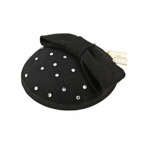 Black Pillbox Fascinator Tilt Hat Retro Style for Party Wedding Church - Hey Viv - Picture 2 of 5